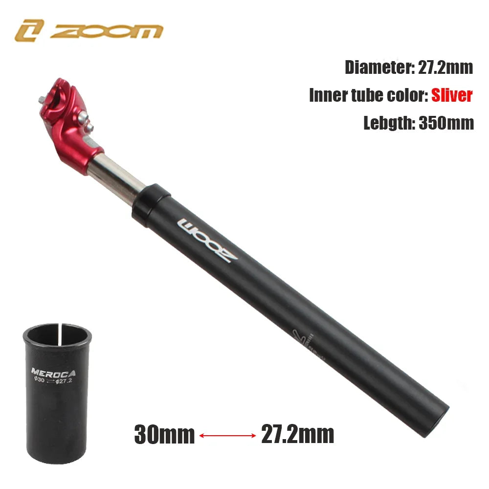 ZOOM-tija de sillín de suspensión para bicicleta de montaña, amortiguador, Alu, 27,2, 28,6, 30,1, 30,4, 30,9, 31,6, 33,9mm