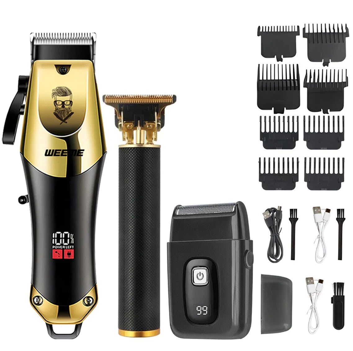 Cortadora de Pelo Vintage Inalámbrica, Máquina de Cortar Pelo Eléctrica Recargable con Kit de Recortador de Vello Nasal, Regalo para Novio