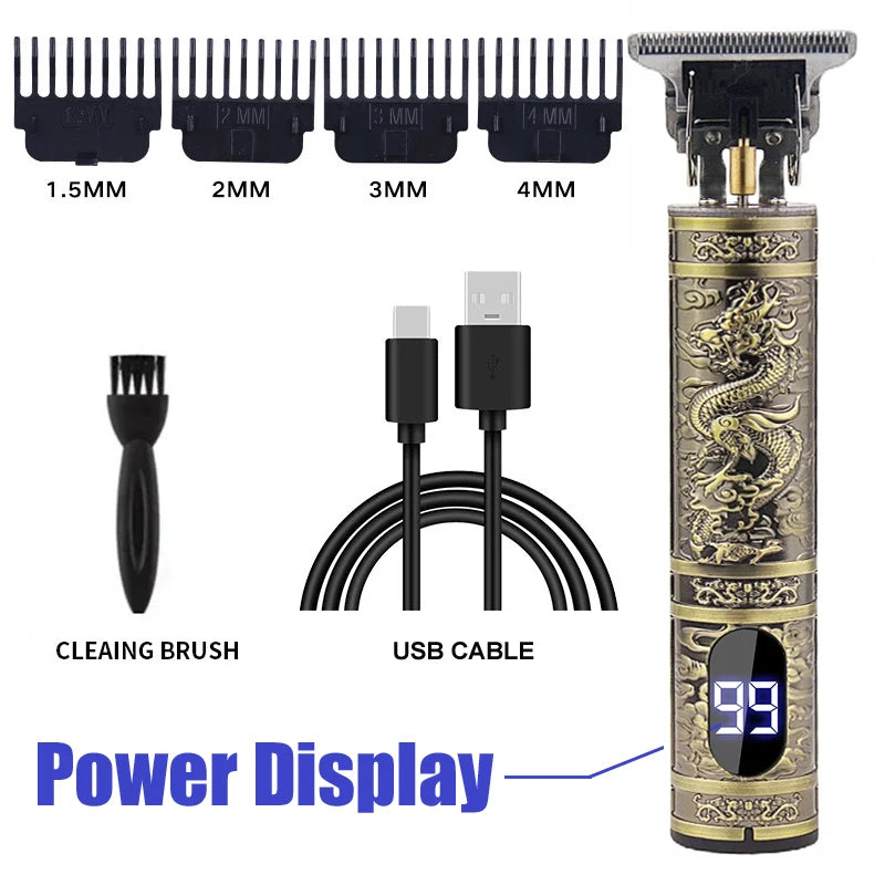 Cortadora de pelo eléctrica profesional Vintage T9, afeitadora portátil recargable por USB para el cuidado de la barba, el mejor regalo