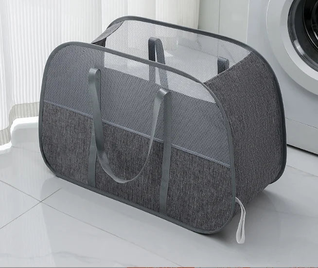 Cesta para la colada emergente de malla, cesta para la colada, cesta plegable para almacenamiento de ropa sucia, cesta de almacenamiento de gran capacidad