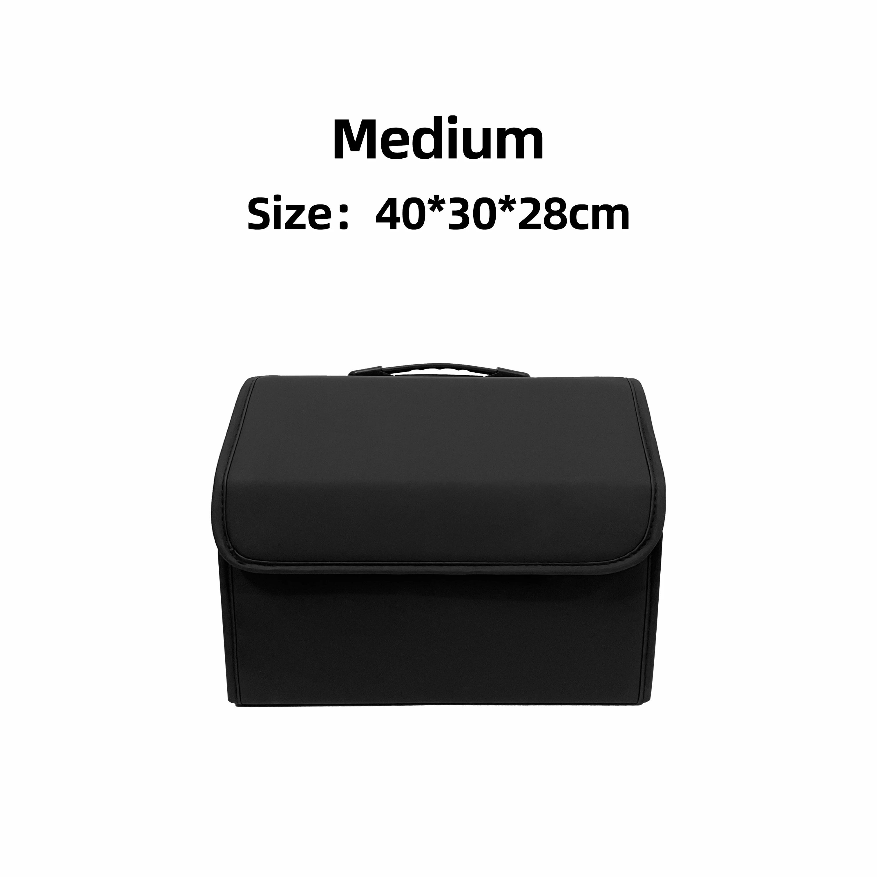 Caja de almacenamiento de cuero PU, organizador de almacenamiento de maletero de coche plegable multiusos, organizador de maletero de coche, accesorios para guardar y ordenar