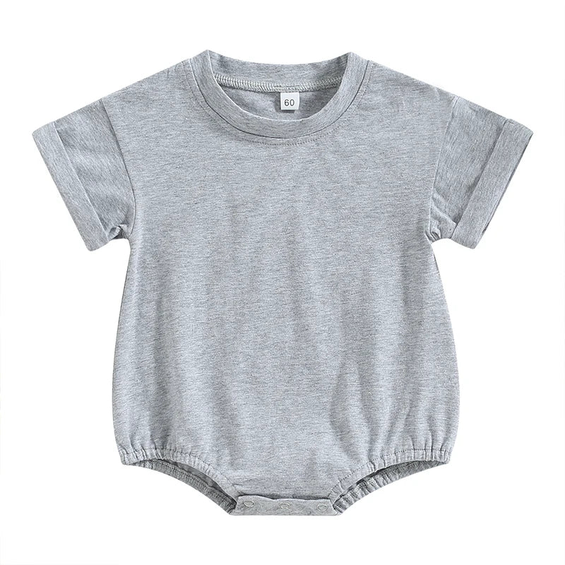 Pelele para bebé recién nacido, ropa de cuello redondo, monos sueltos informales sólidos, Pelele de algodón para niño pequeño