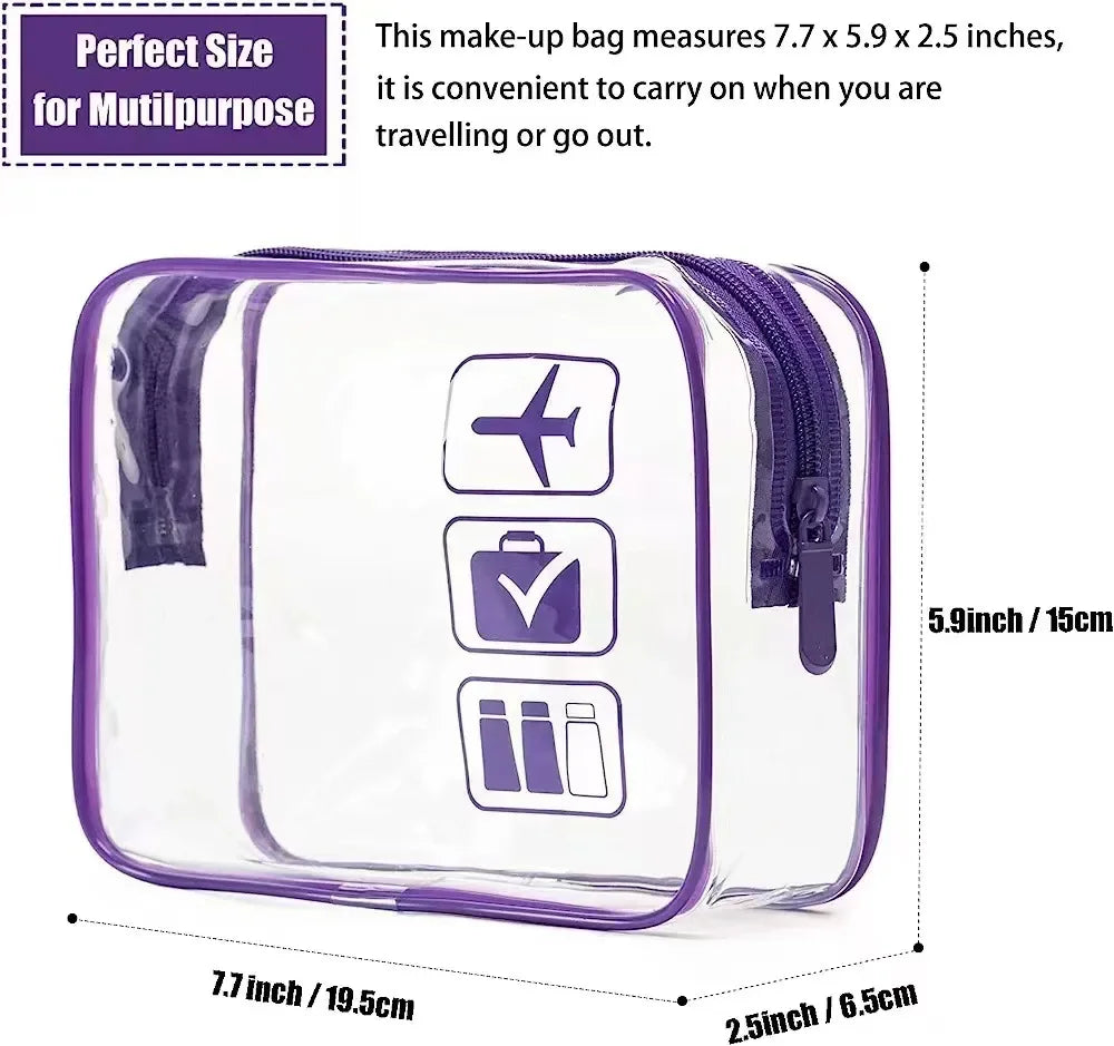 Bolsa organizadora de embalaje de viaje de PVC transparente para mujer, bolsa de viaje para cepillo de dientes, toalla, equipaje, bolsa de almacenamiento de artículos de tocador y cosméticos