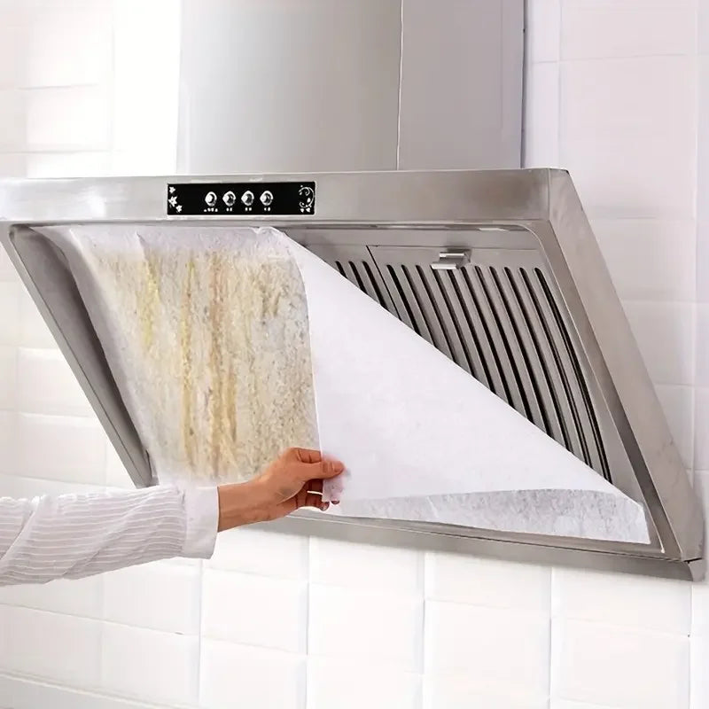 12 Uds capó desechable filtro de aceite papel no tejido capó Extractor ventilador filtro cocina capó grasa Anti aceite algodón