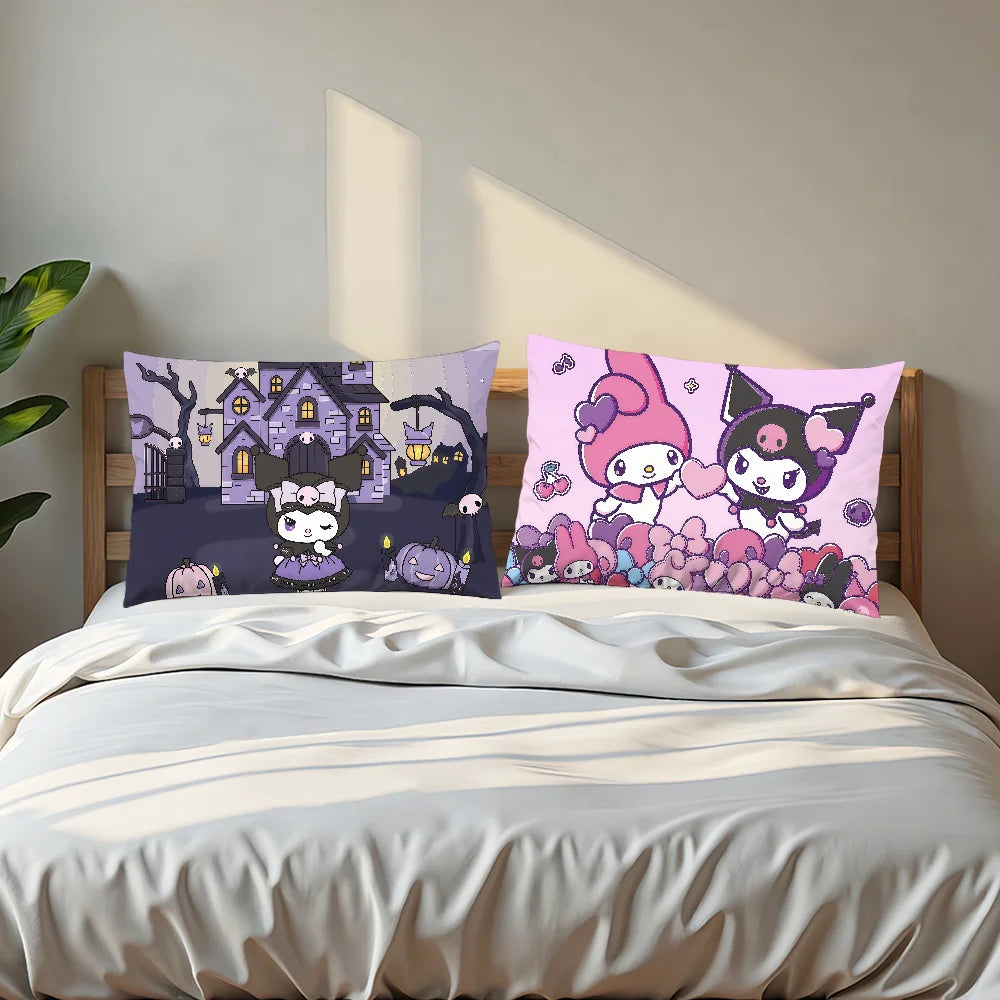 Funda de cojín My m-Melody dibujos animados rectángulo divertido lindo SRO funda de almohada hogar sofá sala de estar cafetería k-kuromi funda de almohada
