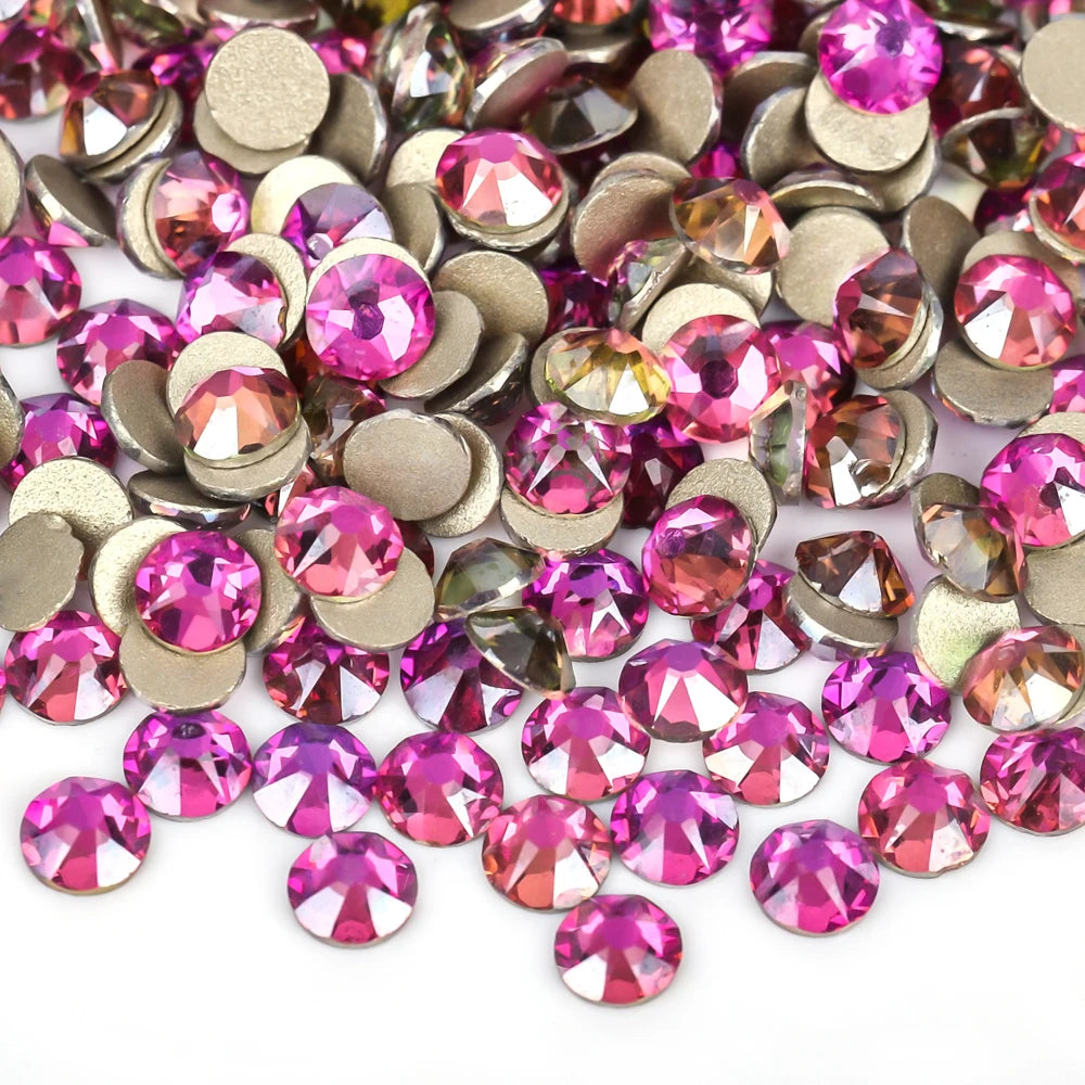 VC 2088-diamantes de imitación para decoración de uñas, 16 caras de corte, cristales brillantes, ss10-30 Strass 8Big + 8Small, sin fijación térmica