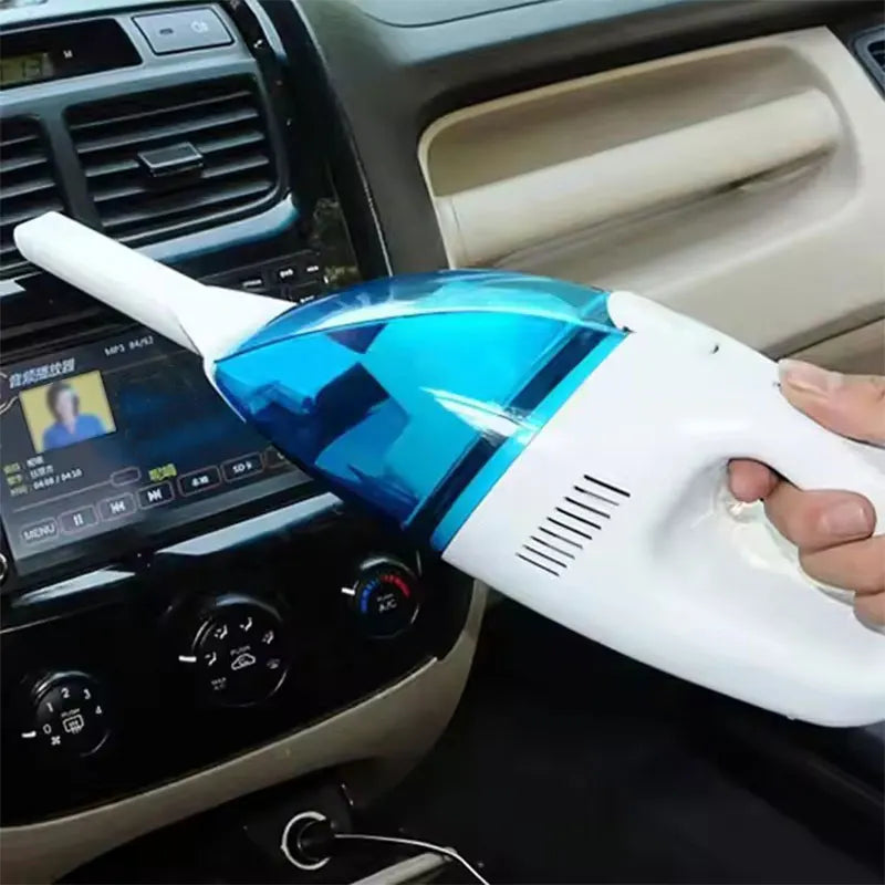 Aspiradora portátil de alta potencia seca y húmeda de doble uso azul para automóviles 12v