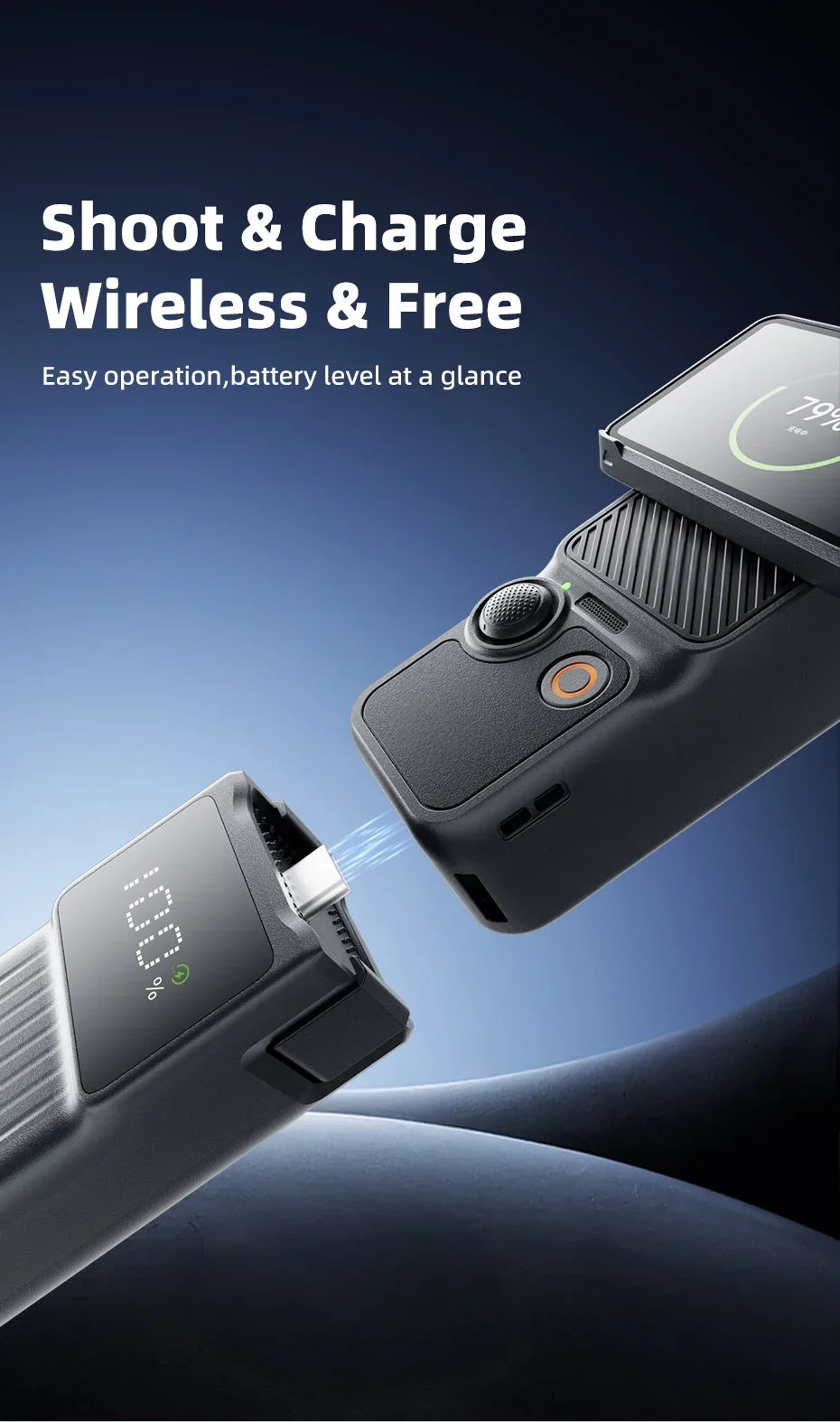 Cargador de Gimbal Portátil NOHON para DJI Osmo Pocket 4 Pro 3, Batería de 10000mAh/5000mAh, Banco de Energía Portátil de 22.5W