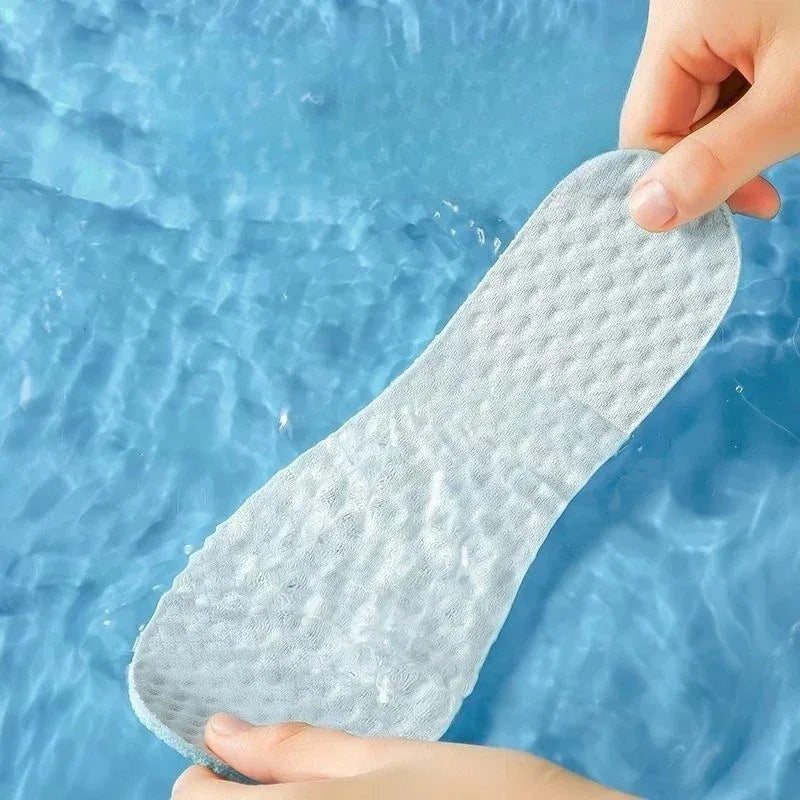 Plantillas de sensación fresca para hombre y mujer, almohadillas suaves para absorber el sudor, desodorización, calzado deportivo transpirable, plantilla descalza de alta elasticidad, 1/3/5 pares