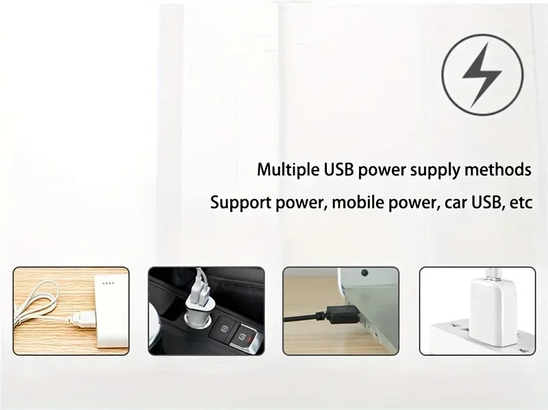 Ventilador de escritorio eléctrico USB portátil de escritorio de 4/6/8 "con 2 velocidades ajustables, 4 aspas para un fuerte flujo de aire y 360 °   Ángulo ajustable