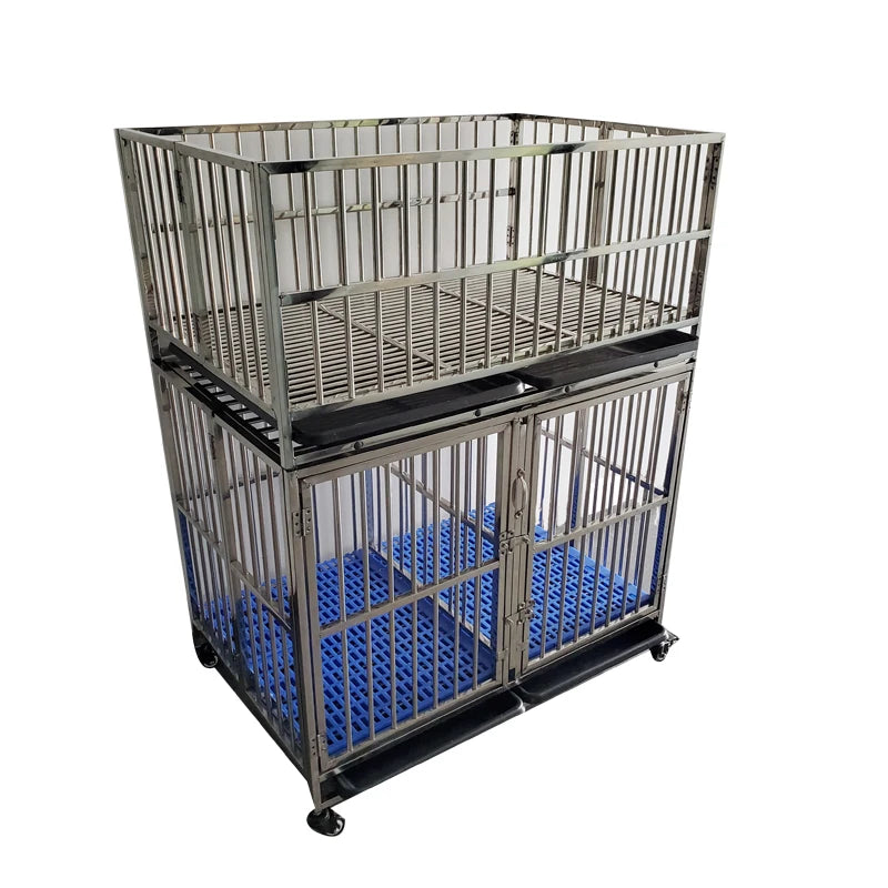 Jaula Plegable de Alambre Metálico Reforzado de Acero Inoxidable para Perros Grandes, Casetas Plegables para Mascotas, Jaulas para Perros Adultos en Oferta