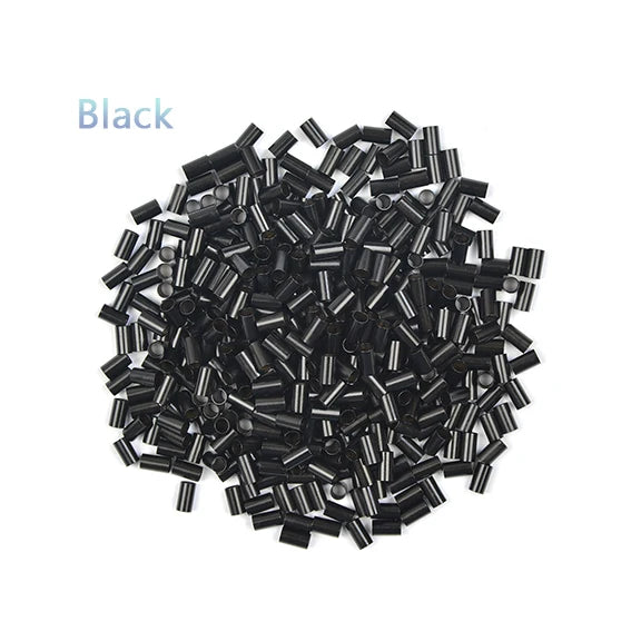 1000 Uds tubos de cobre Micro enlaces anillos para extensiones de cabello humano 3,5*3,1*6mm Micro cuentas de cobre