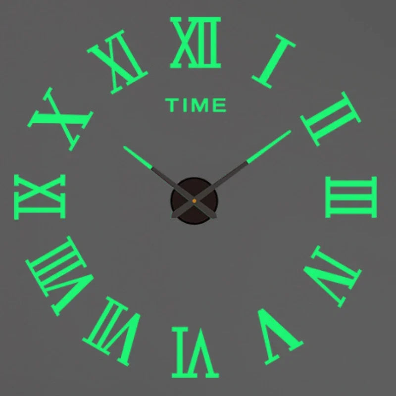 Reloj de pared con espejo acrílico de Número Romano grande 2D/3D, pegatina de moda DIY, relojes de cuarzo, reloj, decoración del hogar, pegatinas para el salón
