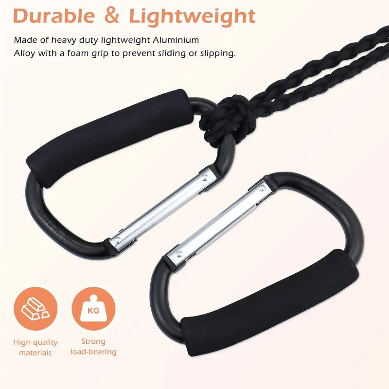 Mosquetón grande para cochecito, ganchos, organizador, anillo en D de aluminio, llavero con resorte, Clip, asa de transporte para colgar bolsos, bolsas de compras