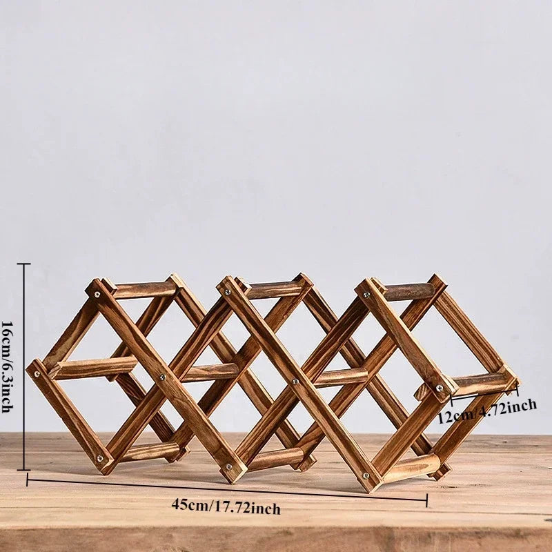 Estante de Madera Plegable para Almacenamiento de Vino, para 3-10 Botellas, Fácil de Montar, Apilable, para Organización del Hogar, Bar, Cocina o Bodega