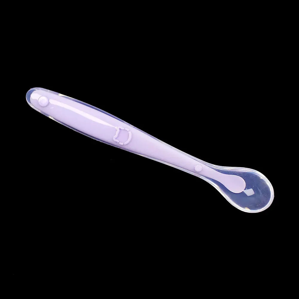 Cuchara de silicona para bebés para niños, comida complementaria, cuchara suave, cucharas de entrenamiento, vajilla de alimentación para niños y niñas