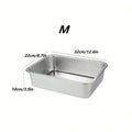 Cuenco de acero inoxidable resistente a caídas para perros, gran capacidad, alimentador de comida y agua, cuencos cuadrados para perros grandes, suministros para mascotas, 1 ud.