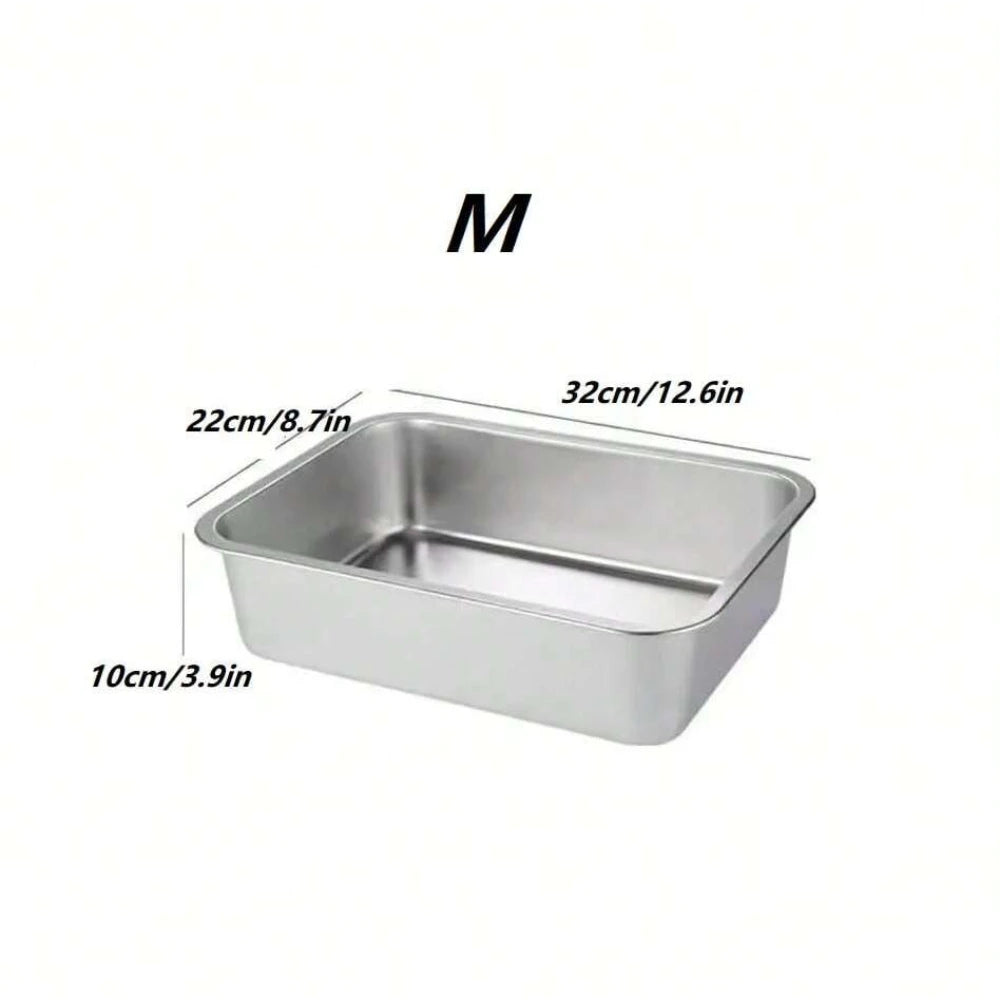 Cuenco de acero inoxidable resistente a caídas para perros, gran capacidad, alimentador de comida y agua, cuencos cuadrados para perros grandes, suministros para mascotas, 1 ud.