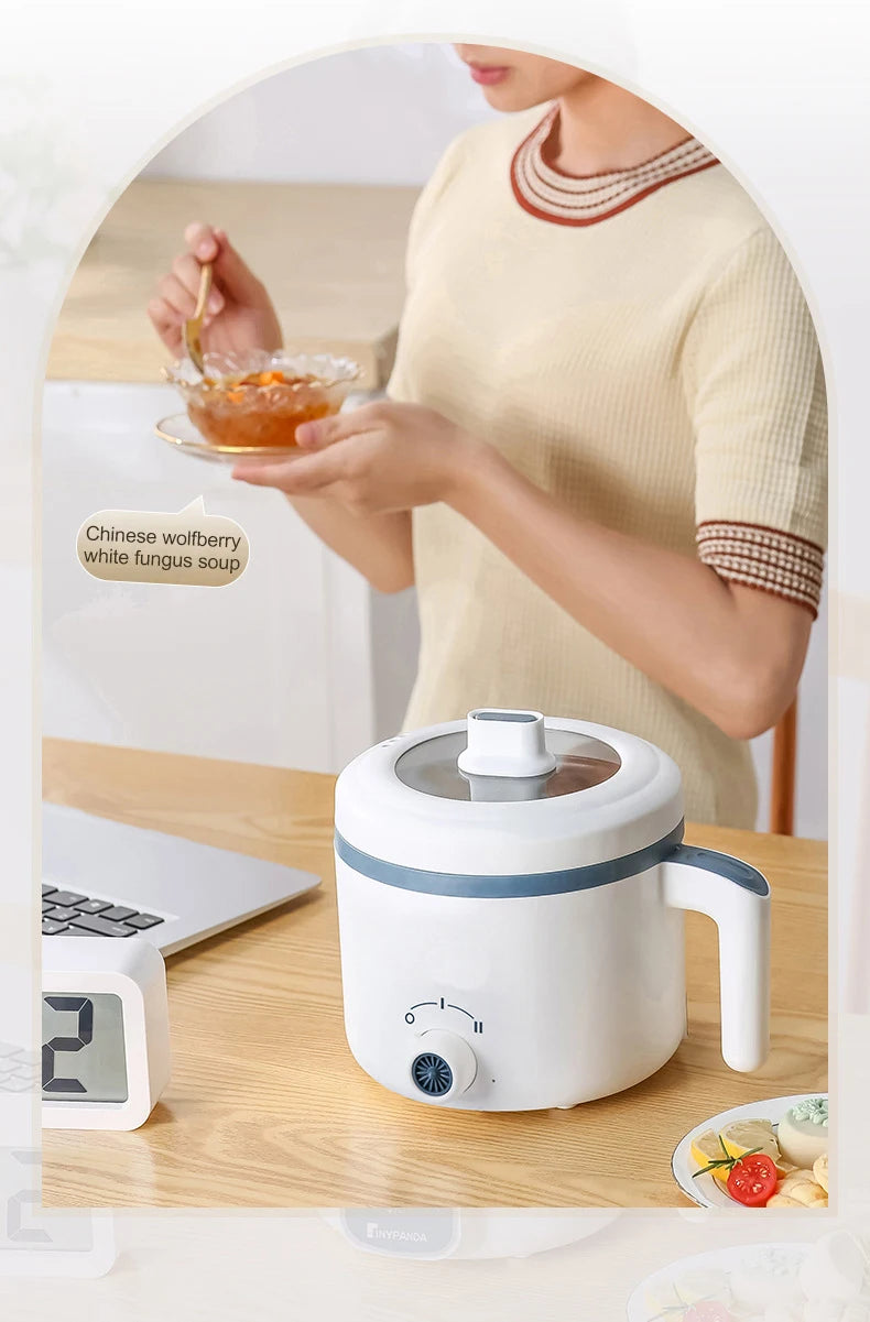 Olla arrocera eléctrica de 1,7 l, doble capa, 220V, multicocina antiadherente, multicocina mecánica inteligente, olla de arroz al vapor para el hogar