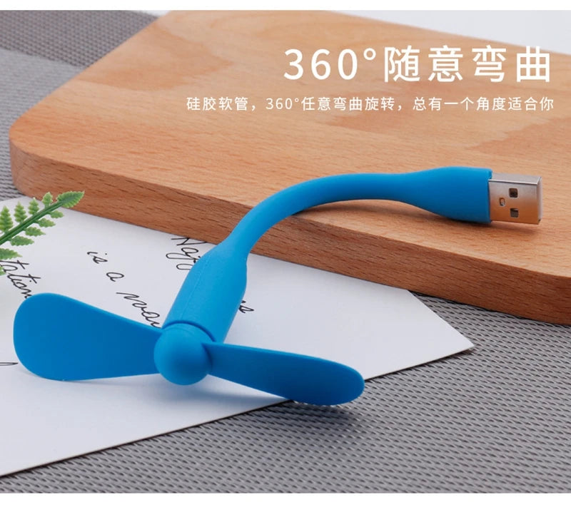 Mini ventilador USB, ventilador de refrigeración Flexible para banco de energía, portátil, PC, cargador de CA, ventilador de mano portátil, dispositivo de verano para ordenador