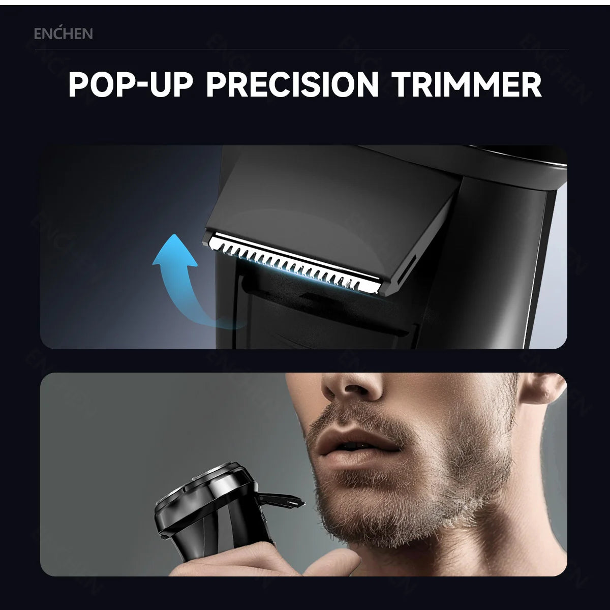 ENCHEN-Afeitadora eléctrica 3D Blackstone 3 IPX7 para hombre, máquina de afeitar resistente al agua, uso Dual en seco y húmedo, batería para Barba y cara, pantalla Digital