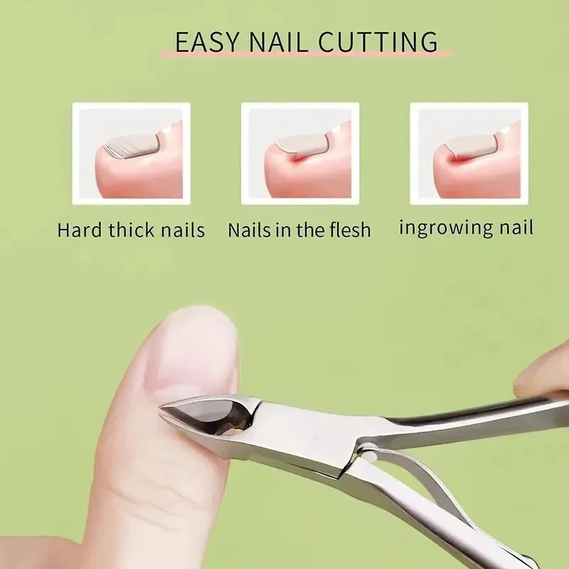 1 cortaúñas de acero inoxidable para uñas gruesas y encarnadas, herramienta de recorte de precisión, herramienta de manicura y pedicura para salón y hogar