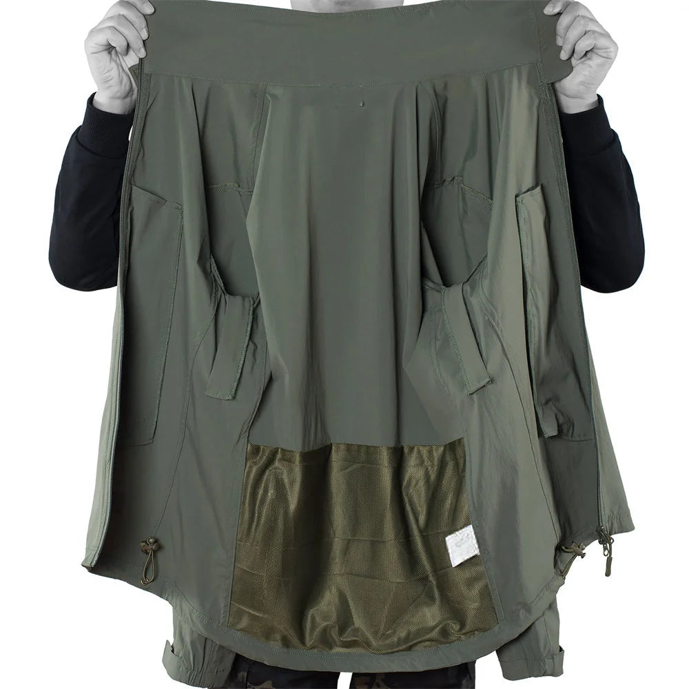 Chaqueta táctica delgada de nylon para exteriores, modelo Tr RG Light Cavalry, impermeable, con capucha, tipo softshell, para asalto.
