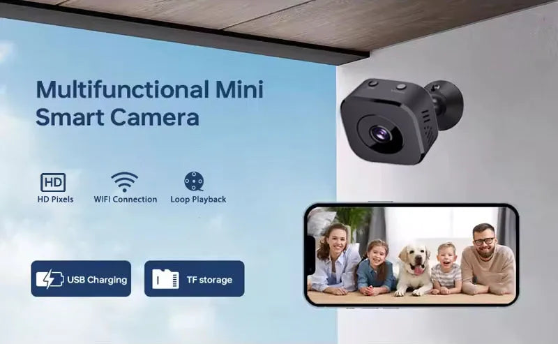 Mini cámara WiFi HD de 1080P, vigilancia de seguridad interior, Monitor de bebé, videocámara de visión nocturna, cámara IP, grabadora de Audio y vídeo