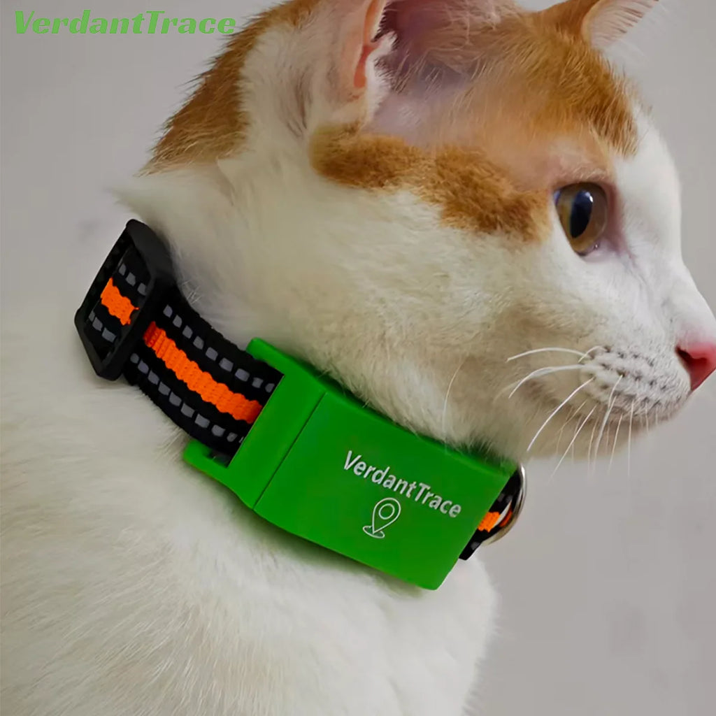 Rastreador de Mascotas VerdantTrace para Teléfonos Android e iOS, GPS 4G, Collar con Rastreador para Gatos y Perros, Rastreo en Tiempo Real, Localizador Antipérdida, Sin Suscripción