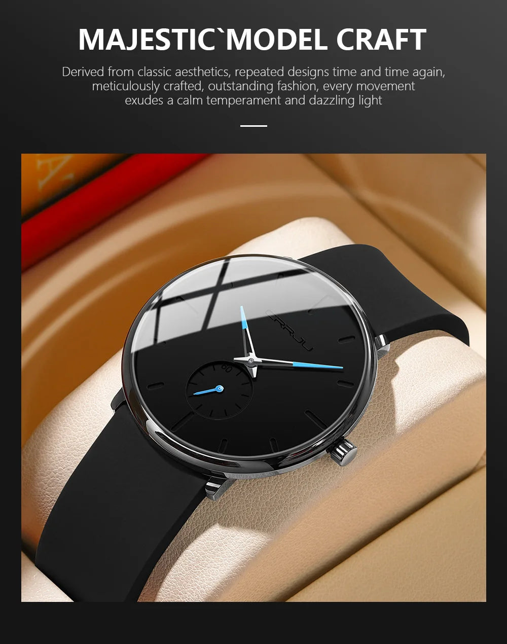 CRRJU-Conjunto de relojes de silicona informales para hombre y mujer, relojes de pulsera de cuarzo con esfera Simple, reloj de vestir para mujer