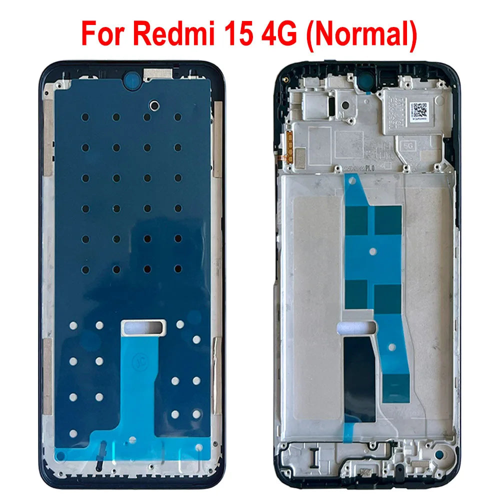 Para Xiaomi Redmi 15 15C marco LCD marco medio bisel carcasa versión Eur piezas de repuesto para Redmi A5 4G marco frontal