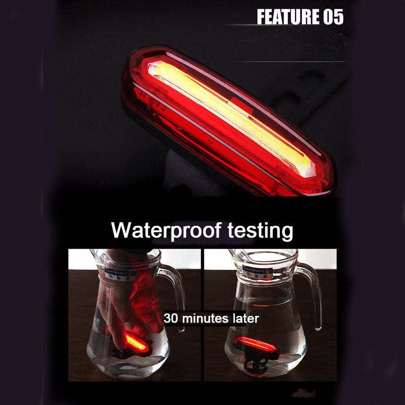 Lámpara trasera de bicicleta, luz LED impermeable para bicicleta, luces traseras de alto brillo, lámpara de advertencia de seguridad en ciclismo nocturno, linterna para bicicleta de montaña y carretera