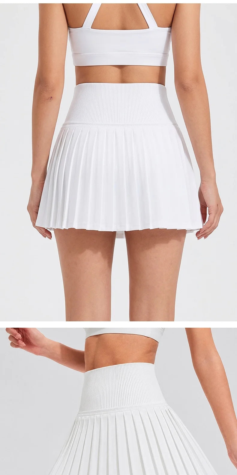 Conjunto de Falda de Tenis y Golf de Malla Transpirable sin Costuras, Ropa Deportiva de Secado Rápido para Exteriores, Primav...