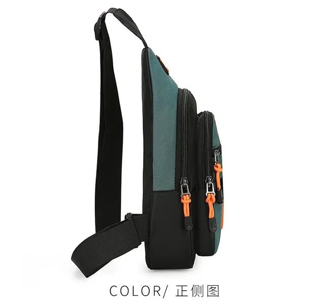 Riñoneras informales con estilo para hombre, bolso de pecho para hombre, bolso de pecho a la moda, bolso de hombro tipo bandolera de tela Oxford ligero