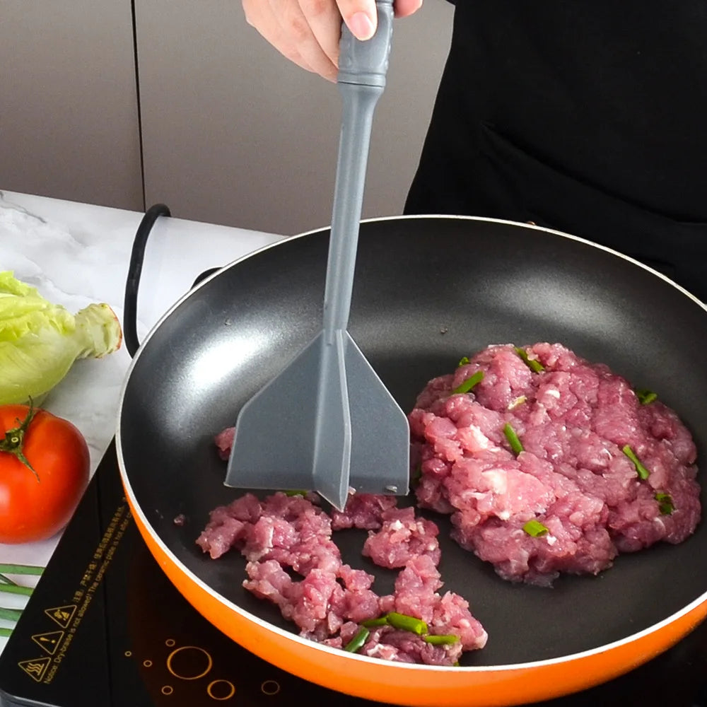 Picadora de carne de cocina, machacador de carne molida, utensilio resistente al calor, antiadherente, picadora de hamburguesas, herramienta trituradora de patatas, utensilios de cocina
