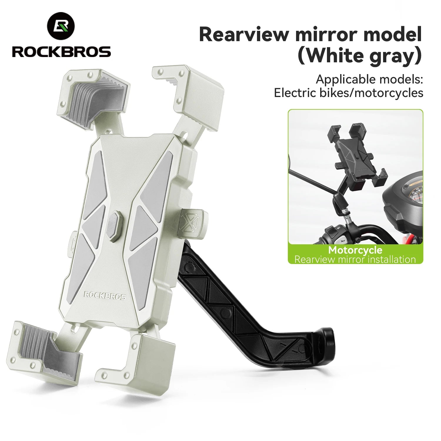 ROCKBROS Soporte para teléfono de bicicleta Monte liviano 4.5-7.2 pulgadas soporte para teléfono inteligente soporte de soporte de teléfonos accesorios para bicicletas