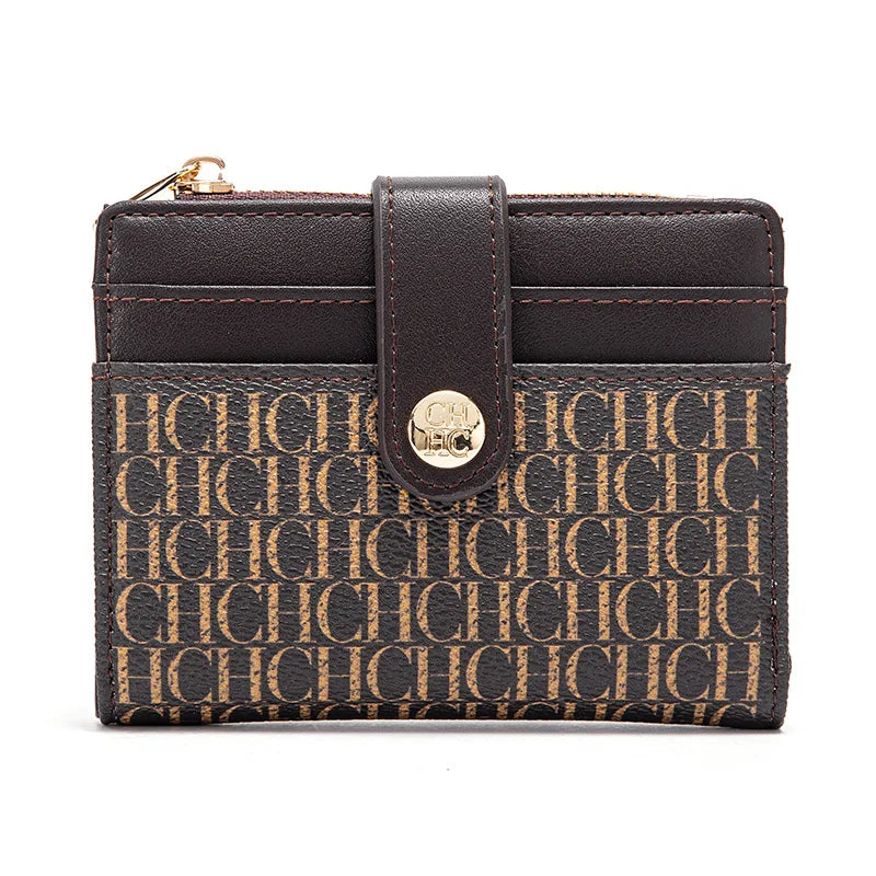 CHCH-funda para tarjetas de diseño cuadrado Retro clásico, marca de lujo, botón de moda, Clip plegable clásico para dinero, compacto, ligero, de lujo