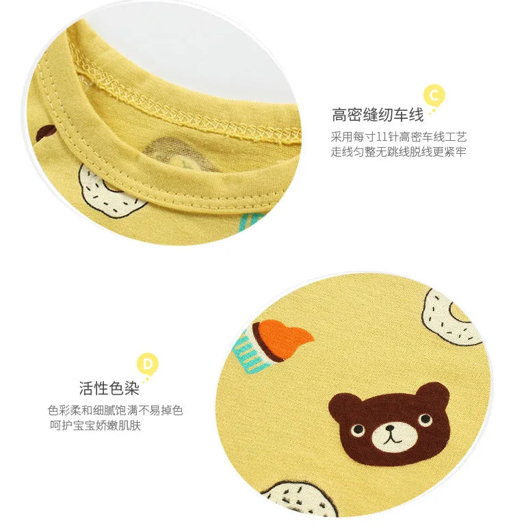 Monos de dibujos animados para bebé, mono de algodón transpirable de verano de manga corta para recién nacidos, niños y niñas, ropa para gatear