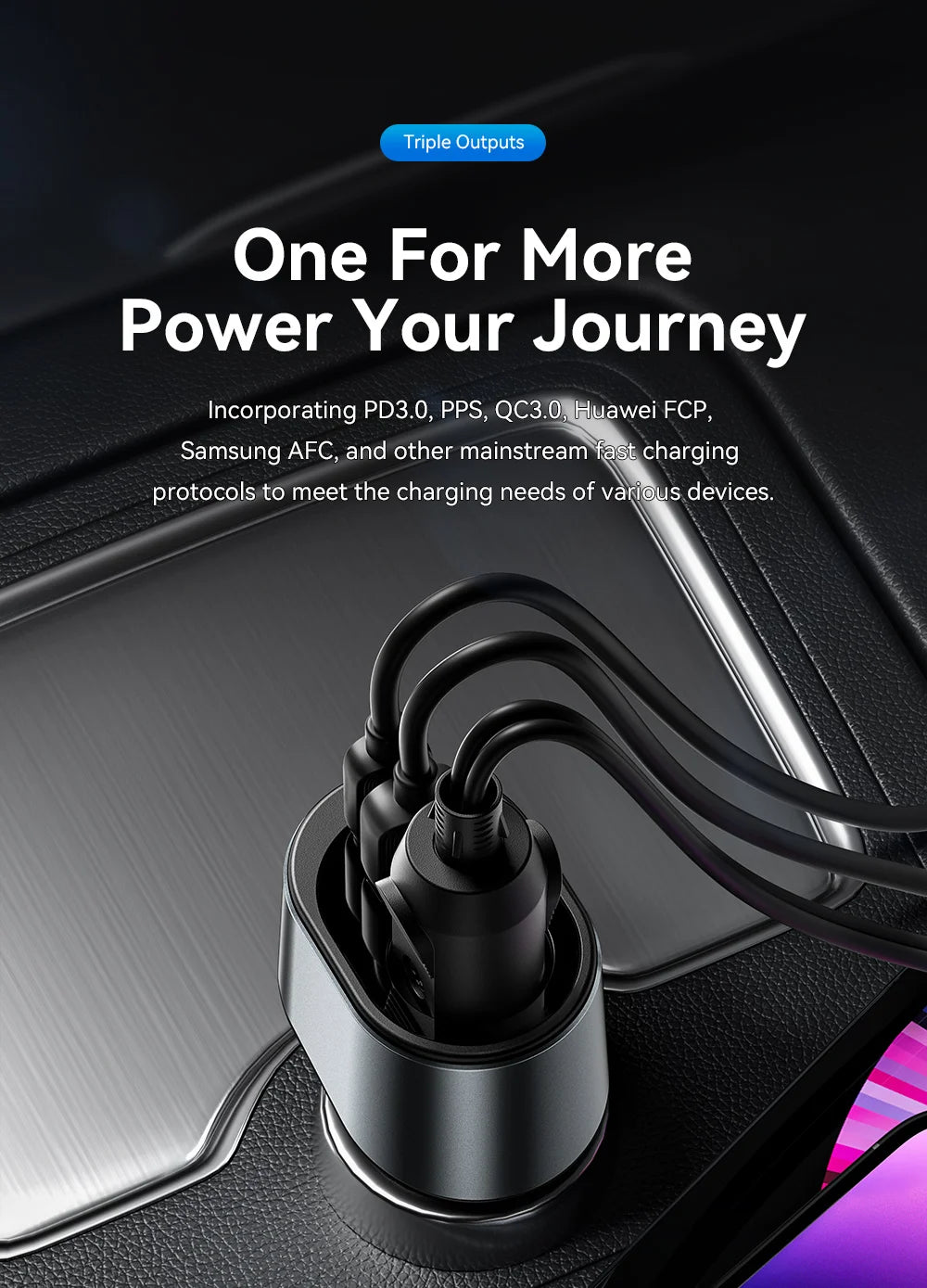 Essager 120W USB C cargador de coche con puerto de encendedor de cigarrillos de coche de 85W adaptador de cargador de coche rápido para iPhone 15 MacBook Xiaomi Laptop