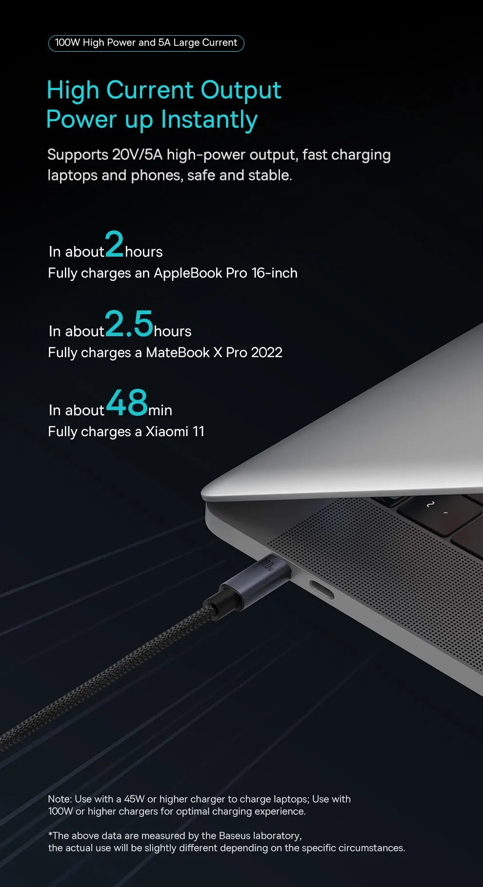 Baseus-Cable USB tipo C de carga rápida, cargador de 100W, PD, para iPhone 16, 15 Plus Pro Max, Macbook, Xiaomi y Samsung