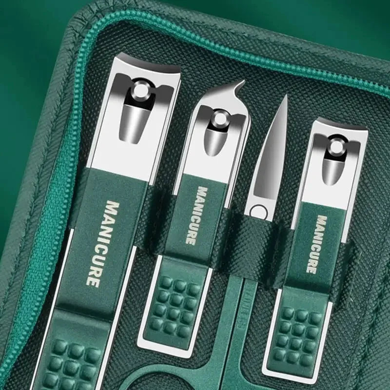 Kit de 9 Piezas para el Cuidado de las Uñas, Portátil, con Cortaúñas, Corta Cutículas, Tijeras para Uñas de los Pies, Lima para Uñas, Pinzas, Ideal para Viajes y el Hogar