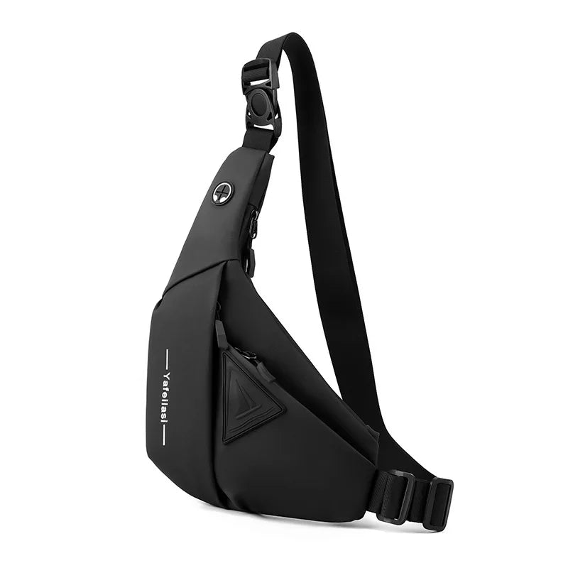 Bolso de Pecho Impermeable para Hombre, Bandolera, Mochila para Viajes Diarios, Membrana de Cuero Resistente a Salpicaduras, Ideal para Viajes Casuales