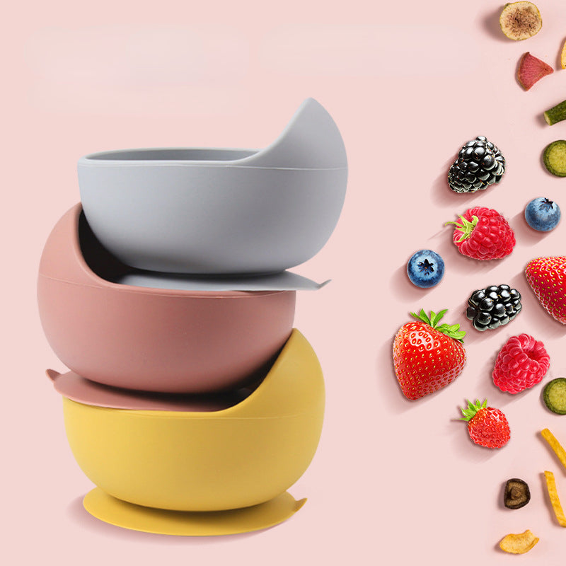 Juego de alimentación de bebé de silicona sin BPA, cuenco con ventosa, plato de comedor, taza de paja, cuchara, tenedores para niños, vajilla para bebés, platos para niños