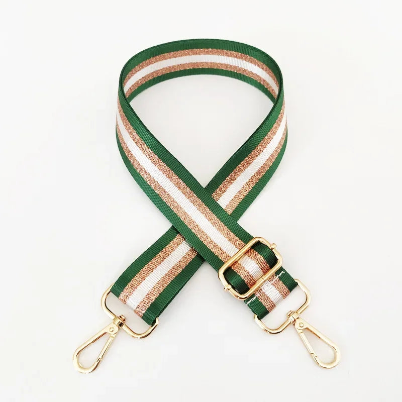 Correa de Hombro Universal para Bolso con Rayas, Correa de Repuesto Ajustable para Llevar Cruzado con Cierre Metálico, Accesorios Multicolor para Bolsos