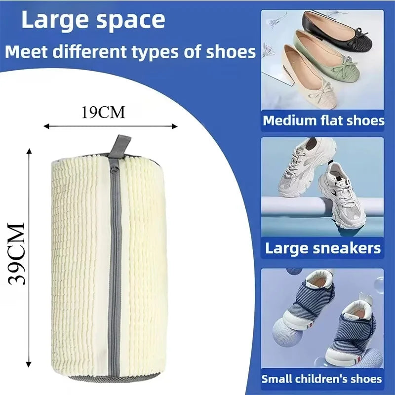 Bolsa para zapatos de lavado, Protector de zapatos de lavandería de red acolchada, fibras esponjosas, zapatos de lavado de poliéster, bolsa de lavandería, bolsas de secado, 1 Uds.
