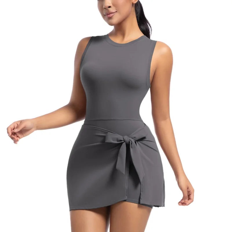 Cloud Hide-faldas de tenis SEXY, vestido deportivo, Golf, gimnasio, Yoga, mujer, chica, entrenamiento para correr, falda larga, Fitness, vestido de una pieza