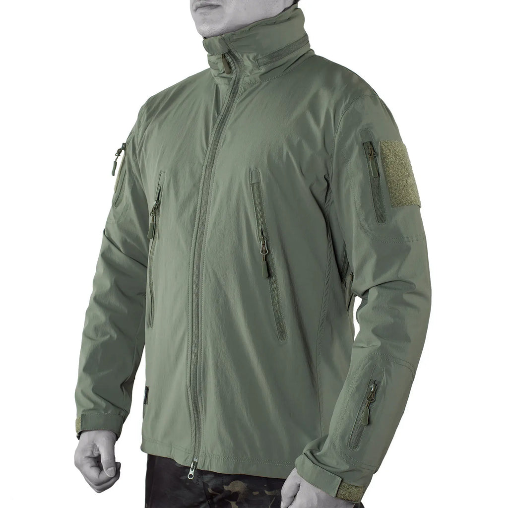 Chaqueta táctica delgada de nylon para exteriores, modelo Tr RG Light Cavalry, impermeable, con capucha, tipo softshell, para asalto.