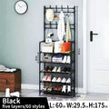 Zapatero multicapa para puerta, colgador de ropa multifuncional, estante para sombreros y zapatos, organizador Simple de pie para sala de estar Sto