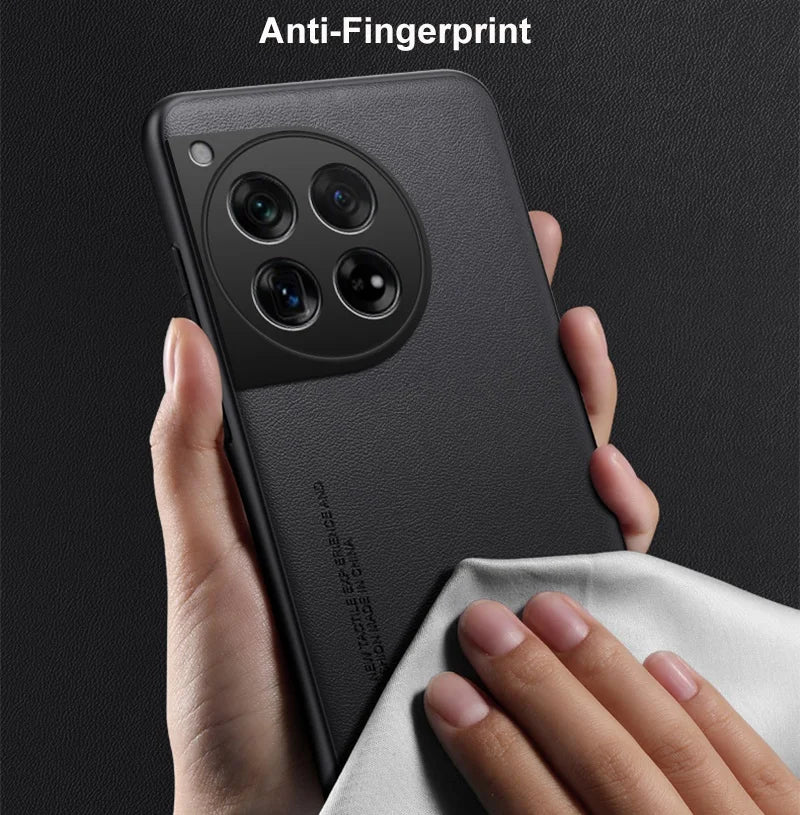 Funda de cuero PU de lujo para OnePlus 12 5G, funda trasera de silicona a prueba de golpes, funda de teléfono de protección completa para OnePlus12 One Plus 12
