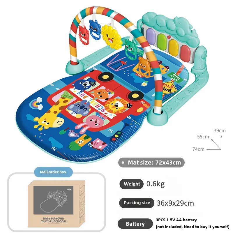 Soporte de Fitness para bebé, gimnasios y manteles de juegos de dibujos animados, estante de música, alfombra de educación temprana para bebé, estera de juego para gatear, regalos de 0 a 36 meses